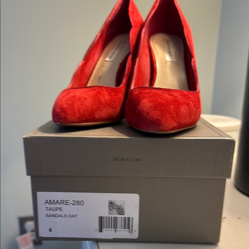 Saks Fifth Avenue Red Suede High Heels